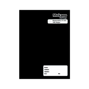 Cuaderno college cuadriculado 100 hojas negro