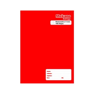 Cuaderno college caligrafía 100 hojas rojo