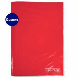 Carpeta Plastificada Oficio Con Gusano Plastico Rojo